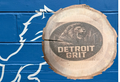 Detroit Lions Grit Live Edge Engraved Wood Hanging Sign