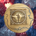 Patriotic Soldier Salute with Resin Lightning Inlay - Handcrafted Wooden Wall Art